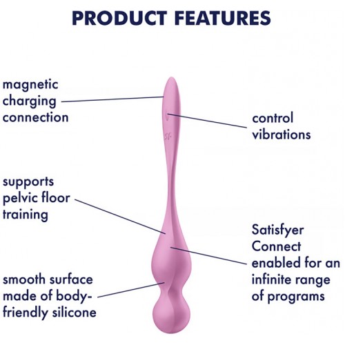 Вагинальные смарт-шарики с вибрацией Satisfyer Love Birds 1 розовые