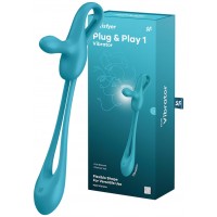 Многофункциональный вибратор для пар с гибкой основой Satisfyer Plug & Play 1 голубой