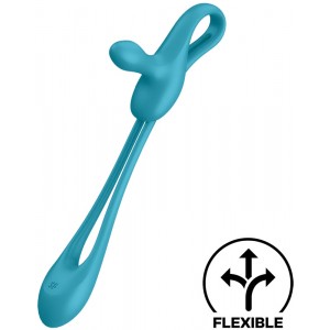 Многофункциональный вибратор для пар с гибкой основой Satisfyer Plug & Play 1 голубой (иной угол)