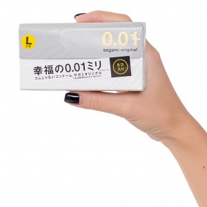 Полиуретановые презервативы Sagami Original 0,01 L-size 5 шт (иной угол)