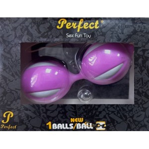 Вагинальные шарики со смещённым центром тяжести Sex Fan Toy бело-розовые (иной угол)