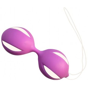Вагинальные шарики со смещённым центром тяжести Sex Fan Toy бело-розовые