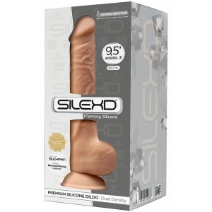 Фаллоимитатор с эффектом памяти SilexD Premium Dildo 24 см телесный (иной угол)