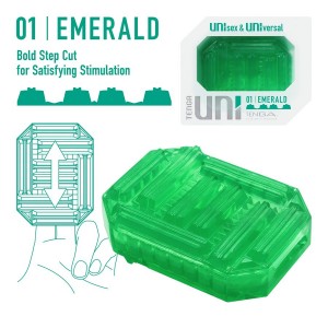 Мастурбатор Tenga Uni Emerald зеленый (иной угол)