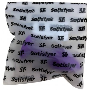 Фиолетовая силиконовая пробка с синим кристаллом S (иной угол)