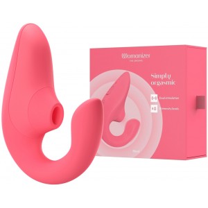 Вакуумный вибростимулятор для G точки и клитора Womanizer Blend розовый