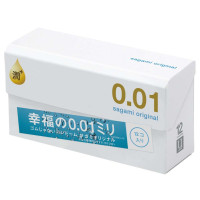 Полиуретановые презервативы Sagami Original 0,01 Extra Lub 12 шт