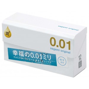 Полиуретановые презервативы Sagami Original 0,01 Extra Lub 12 шт