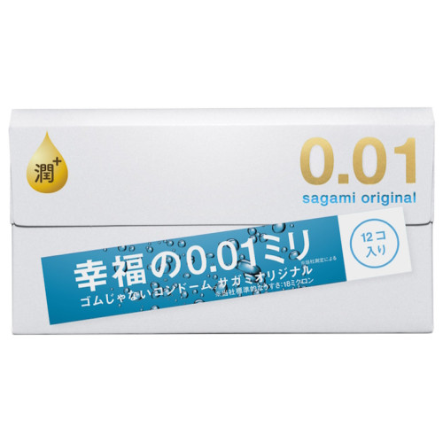 Полиуретановые презервативы Sagami Original 0,01 Extra Lub 12 шт