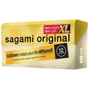 Полиуретановые презервативы Sagami Original 0,02 XL-size 12 шт