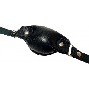 Мягкий кляп из натуральной кожи черно-красный Мягкий кляп из натуральной кожи черно-красный (иной угол)