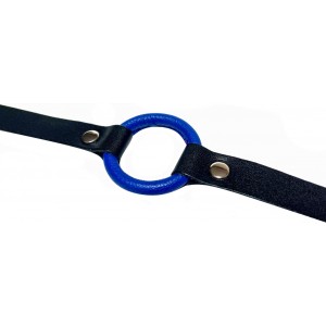 Кляп  из натуральной кожи с синим кольцом (иной угол)