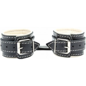 Наручники из натуральной кожи с мягкой подкладкой (иной угол)