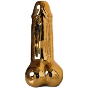 Золотая керамическая настольная ваза Достоинство 21 см (иной угол)