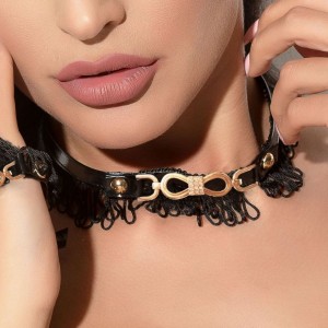 Черный чокер Me Seduce Queen of hearts Arabesque (иной угол)