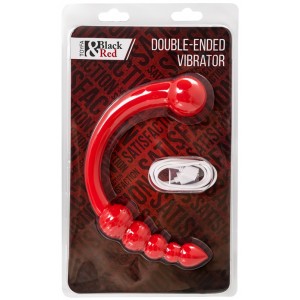 Стильный двусторонний вибратор Black and Red by Toyfa 35 см красный (иной угол)