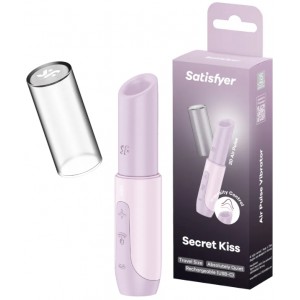 Вакуумно-волновой мини-стимулятор клитора с вибрацией помада Satisfyer Secret Kiss