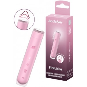 Вакуумно-волновой мини-стимулятор клитора с вибрацией помада Satisfyer First Kiss