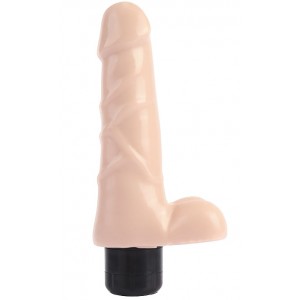 Реалистичный вибратор с мошонкой Pleasure 19 см