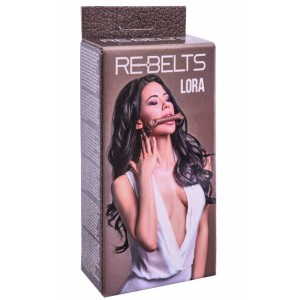 Коричневый кляп-трензель из натуральной кожи Lora Brown (иной угол)