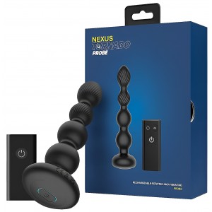 Анальная вибровтулка с ротацией Nexus Tornado Beaded Probe