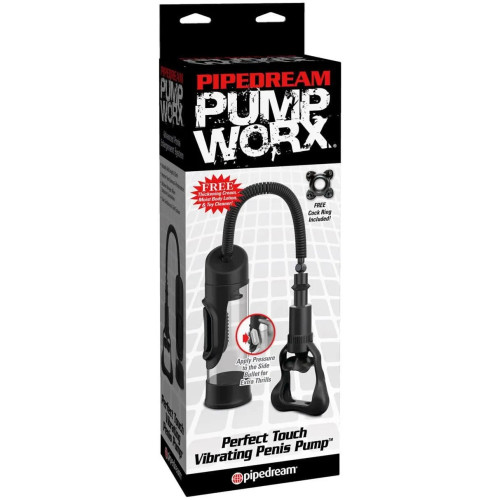 Автоматическая вакуумная помпа с вибрацией Pump Worx Perfect Touch Vibrating Penis Pump