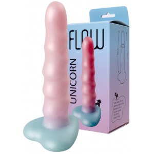 Нереалистичный фаллос Unicorn с присоской сердечко 18 см