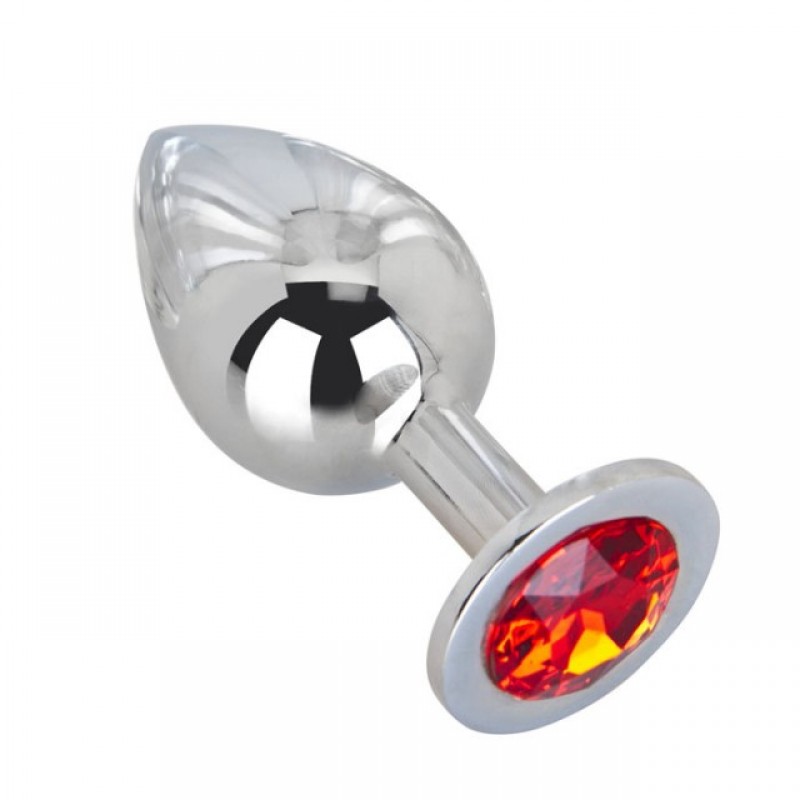 Большой плаг из стали с кристаллом Red Flame