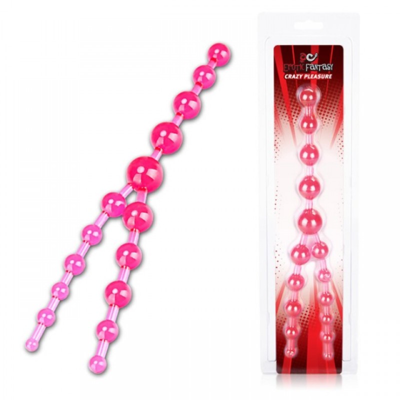 Розовые анальные бусы Crazy Pleasure