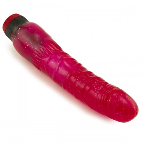 Вибратор с блестками Curved Hot Pinks 8 25in