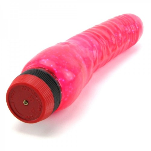 Вибратор с блестками Curved Hot Pinks 8 25in
