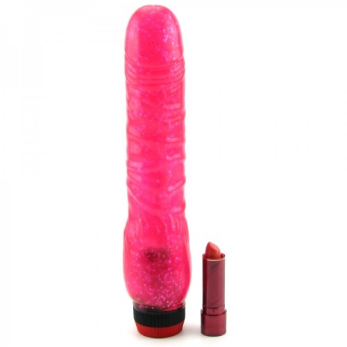 Вибратор с блестками Curved Hot Pinks 8 25in