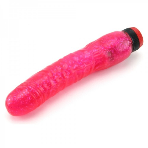 Вибратор с блестками Curved Hot Pinks 8 25in