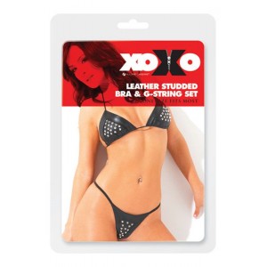 Лиф и трусики из кожи с заклепками (иной угол)