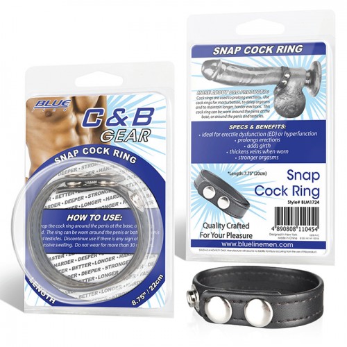 Кольцо на пенис из искусственной кожи на клепках (3 5-5 5см) Snap Cock Ring