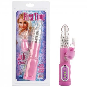 Розовый вибромассажер First Time Jack Rabbit (иной угол)