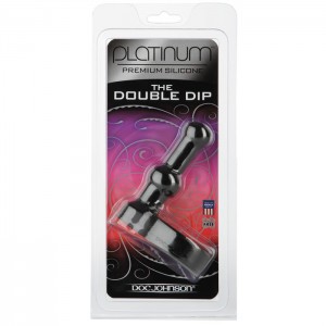 Силиконовый черный вагинальный/анальный плаг для двойного проникновения (иной угол)