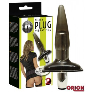 Анальная вибровтулка Plug Vibrating темная прозрачная