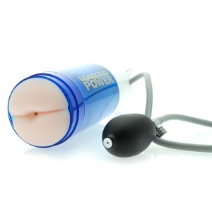 Синий мастурбатор с насадкой-анусом (иной угол)