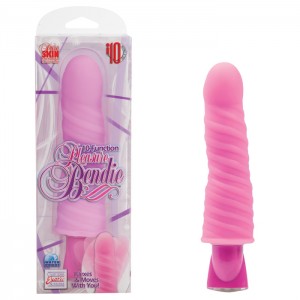 10-ти функциональный розовый вибратор Pleasure Bendies (иной угол)