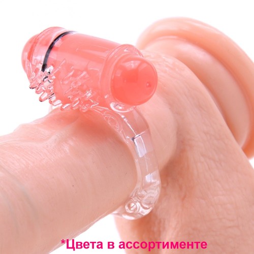 Прозрачное мощное вибро-кольцо со стимулятором клитора