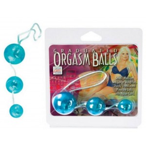 Три голубых вагинальных шарика Orgasm balls