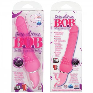 Силиконовый розовый вибратор B.O.B с 10 функциями (иной угол)