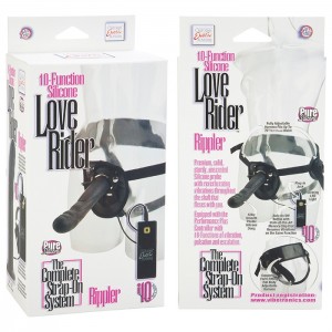 Страпон с черным силиконовым вибродилдо Rippler (иной угол)