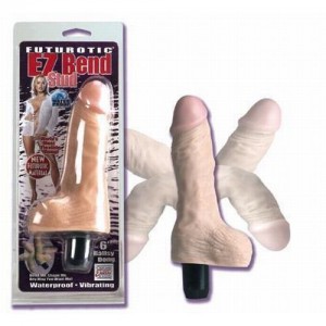 Естественный вибратор Bend Stud 6in с мошонкой (иной угол)