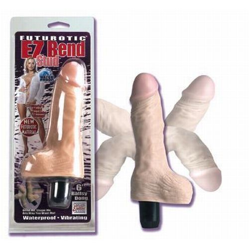 Естественный вибратор Bend Stud 6in с мошонкой