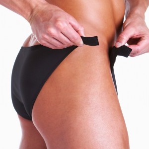 Классические черные трусы Hustler Fundies на двух липучках ML (иной угол)