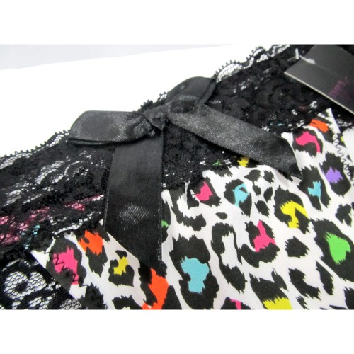 Трусики-тонг на широкой ажурной резинке white L