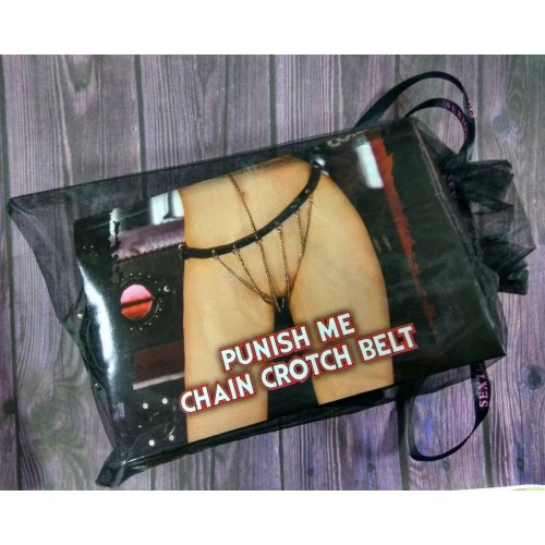 Трусики из цепочек на кожаном ремне Punish Me