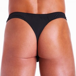 Танга черные Hustler Fundies с молнией SM (иной угол)